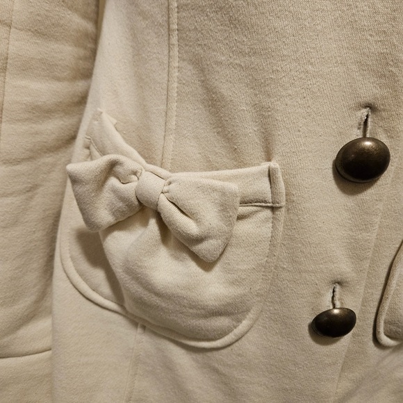 Anthropologie Knitted Dove Bow For Me Cream Coat in Medium - Picture 3 of 7